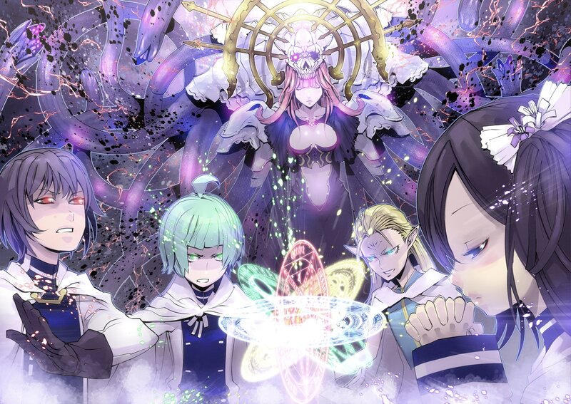 Four Characters Facing a Boss