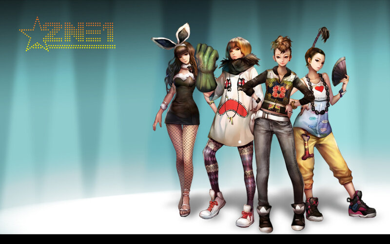 Four characters from a game