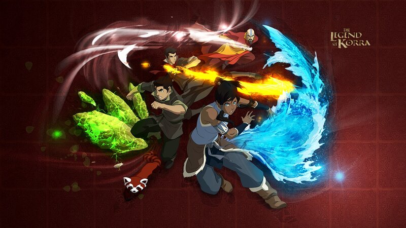 Four Characters in Action — Red, Dramatic, Anime