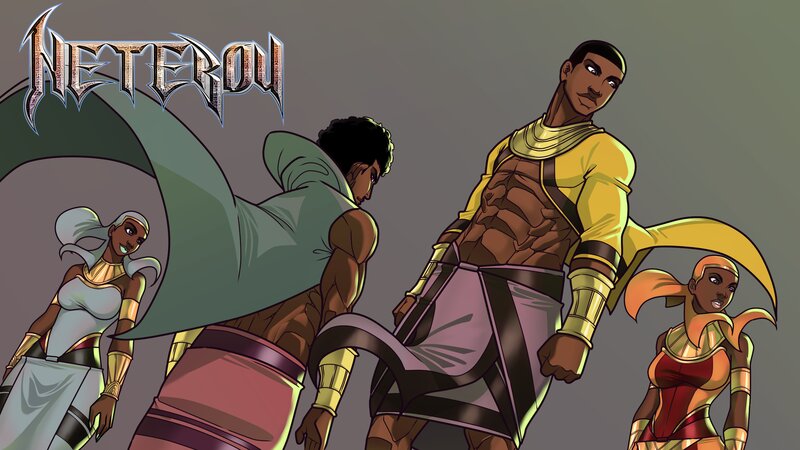 Four Characters in Armor — Yellow, Dramatic