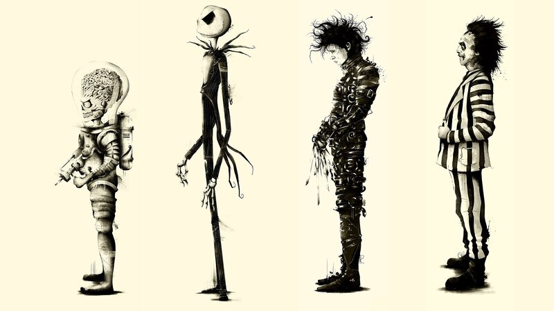 Four Characters in Black and White — Dark