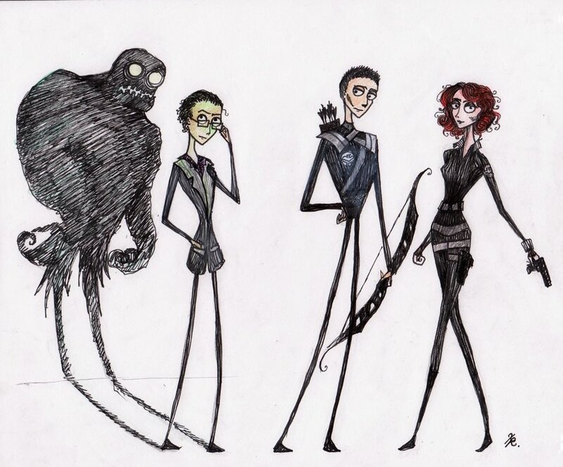 Four Characters in Black