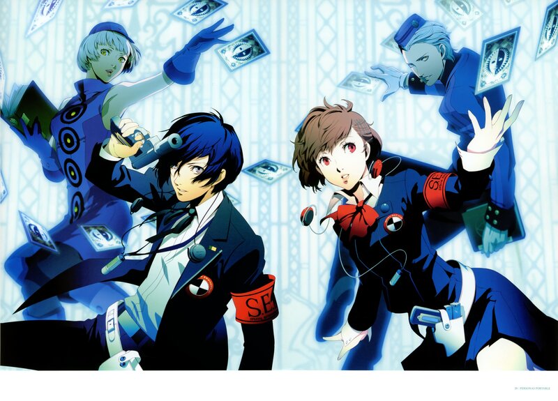 Four Characters in Blue Uniforms
