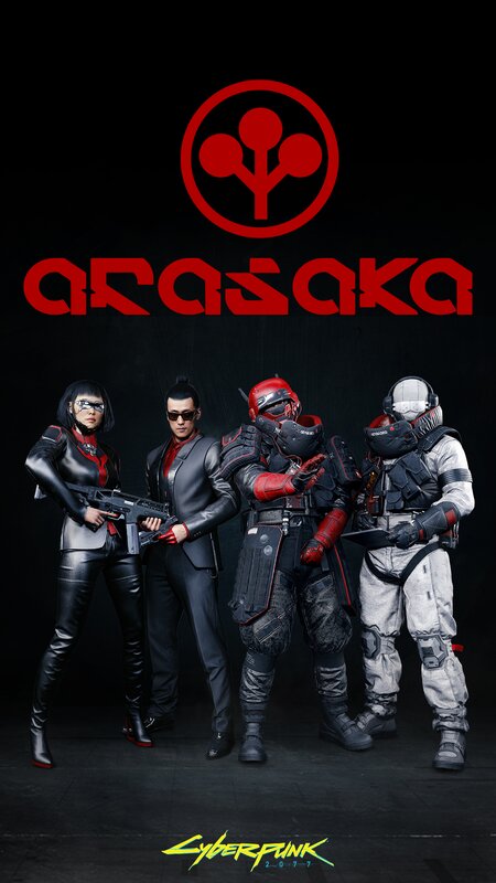 Four Characters in Cyberpunk Gear — Black