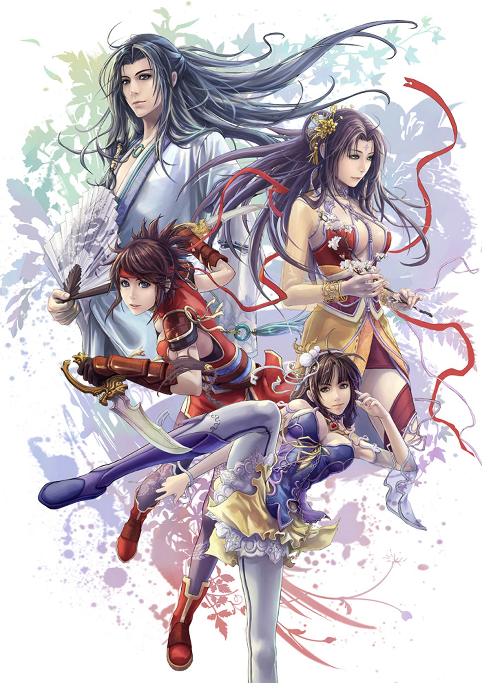 Four characters in fantasy attire