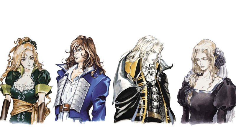 Four characters in fantasy attire
