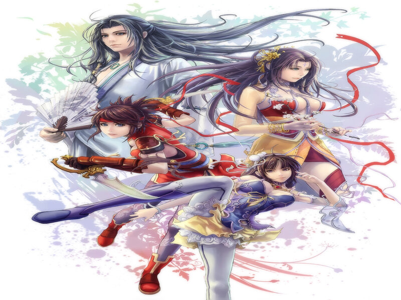 Four Characters in Fantasy Attire — White