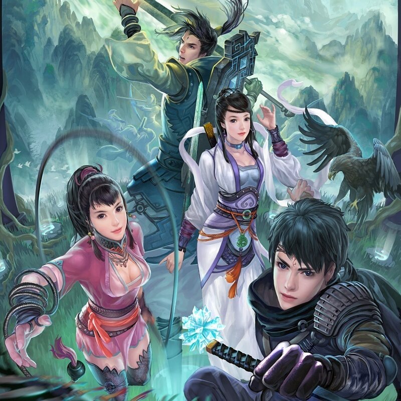 Four Characters in Fantasy Setting