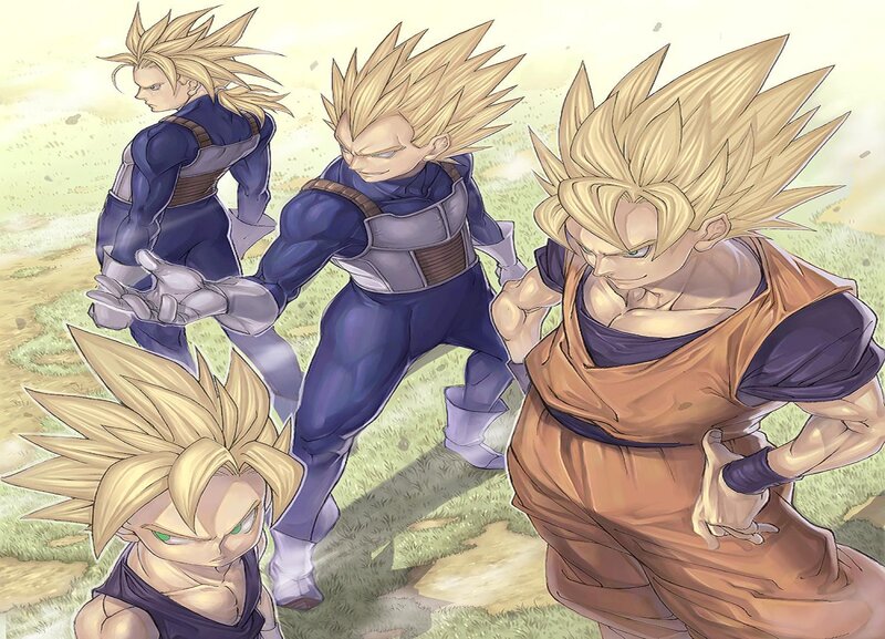 Four Characters in Fighting Stances