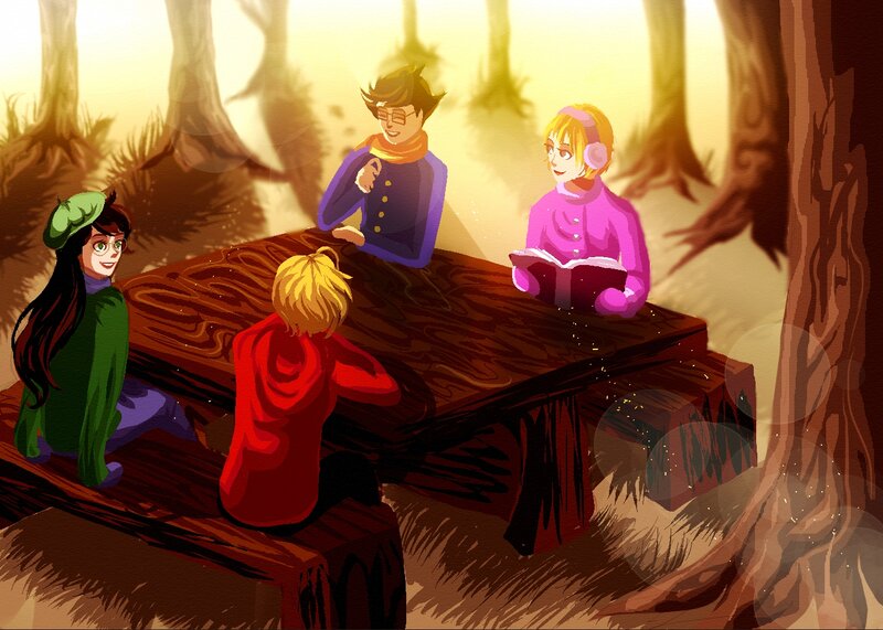 Four Characters in Forest
