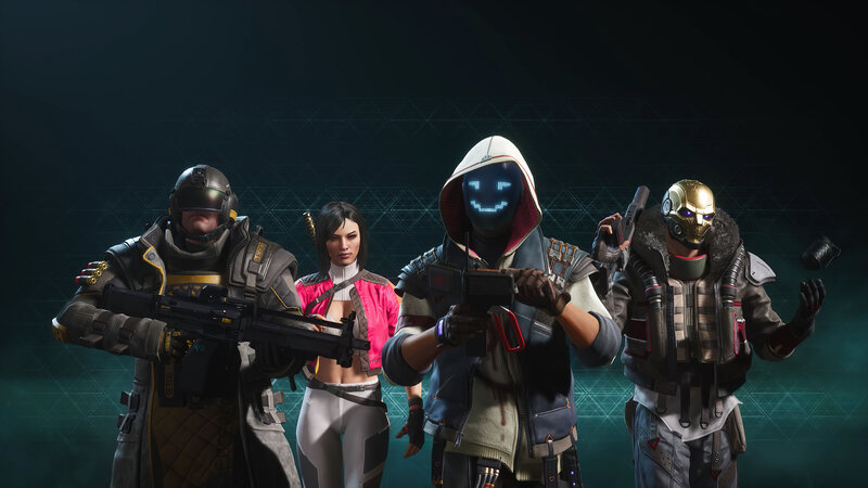 Four Characters in Futuristic Gear