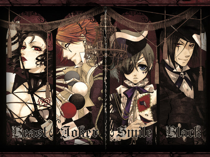 Four characters in gothic attire