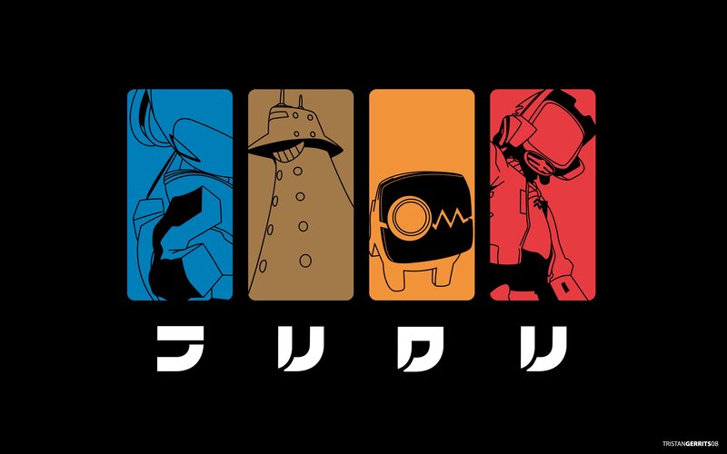 Four Characters in Panels — Black, Minimalist
