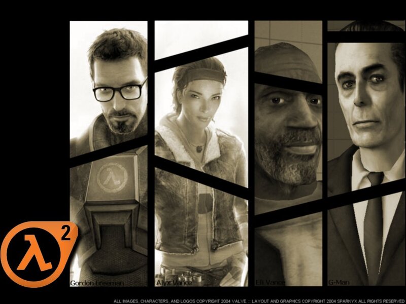 Four Characters in Panels — Black