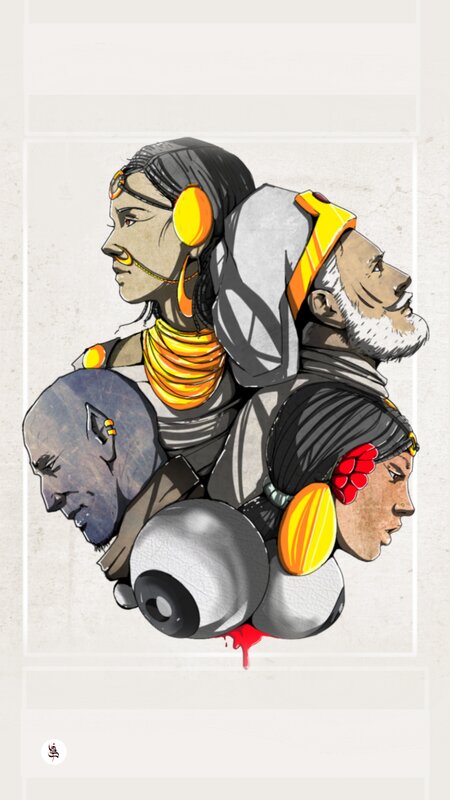 Four Characters in Profile