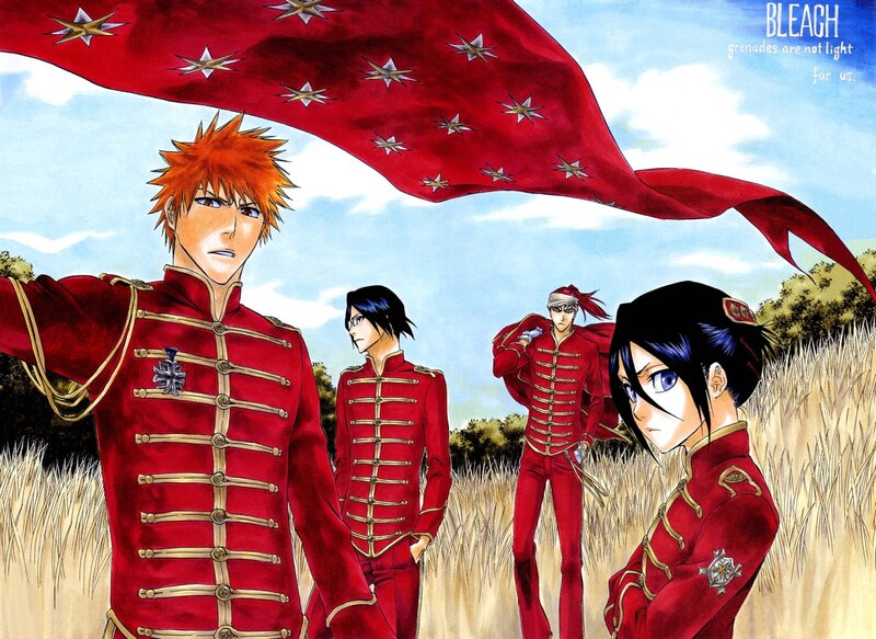 Four Characters in Red Uniforms