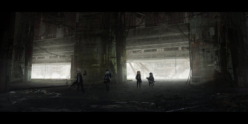 Four Characters in Ruins — Gray