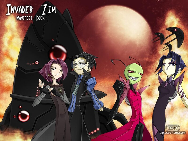 Four Characters in Space — Red