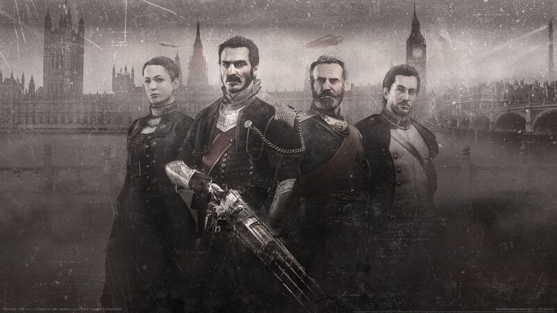 Four Characters in Steampunk Attire — Black