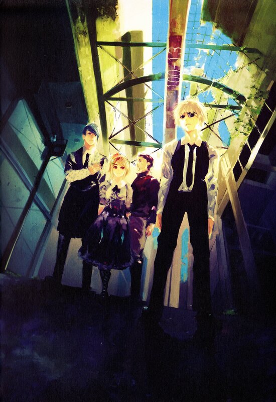Four Characters in Suits — Black, Dramatic