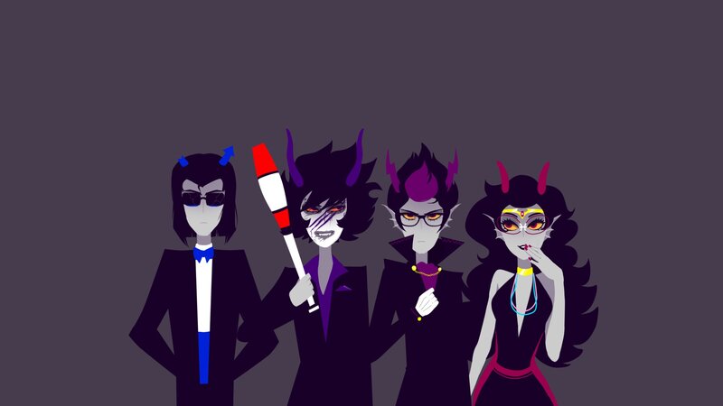 Four Characters in Suits — Purple
