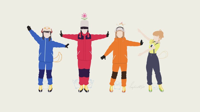 Four Characters in Winter Gear