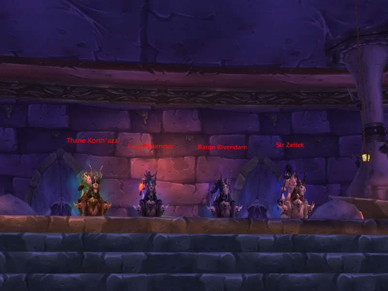 Four Characters on a Platform