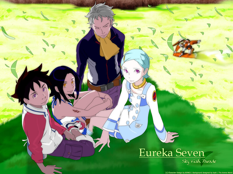 Four Characters on Grass — Green