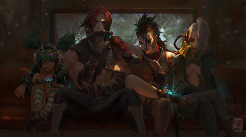 Four Characters Sitting — Brown