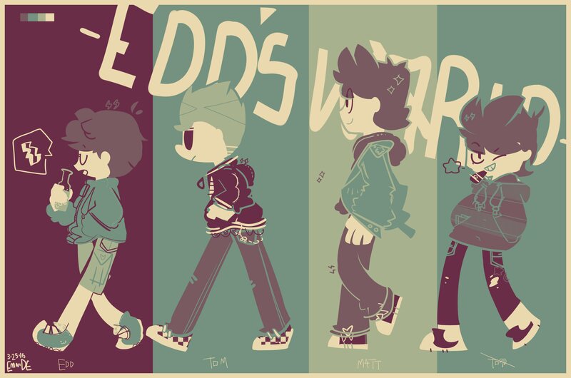 Four Characters Walking — Purple