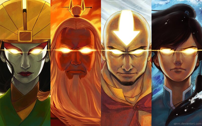 Four Characters with Glowing Eyes
