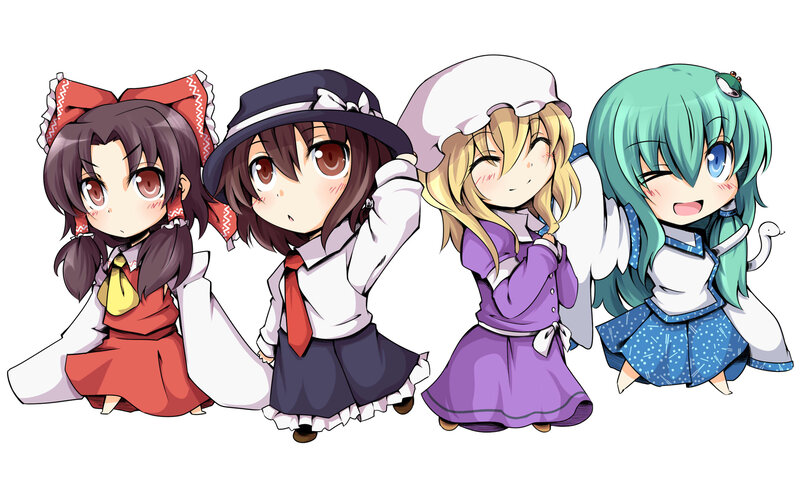 Four Chibi Anime Girls