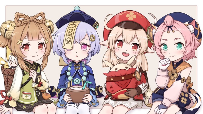 Four Chibi Characters — Blue