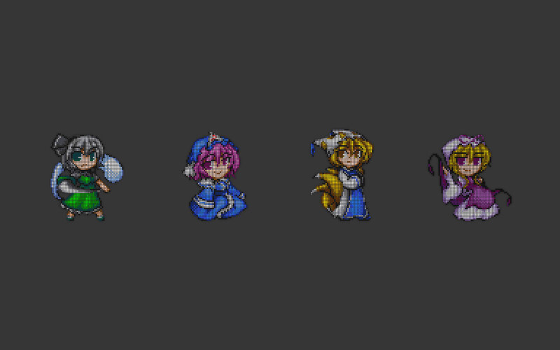 Four Chibi Characters — Gray