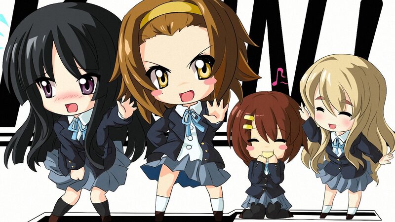 Four Chibi Girls in Uniforms