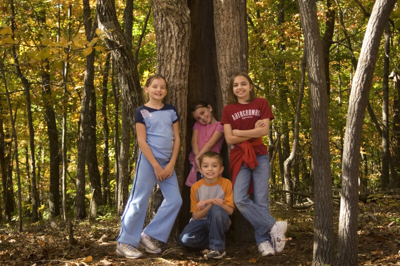 Four Children in Forest