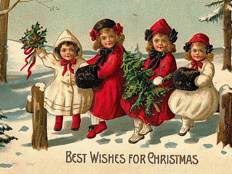 Four Children in Snow