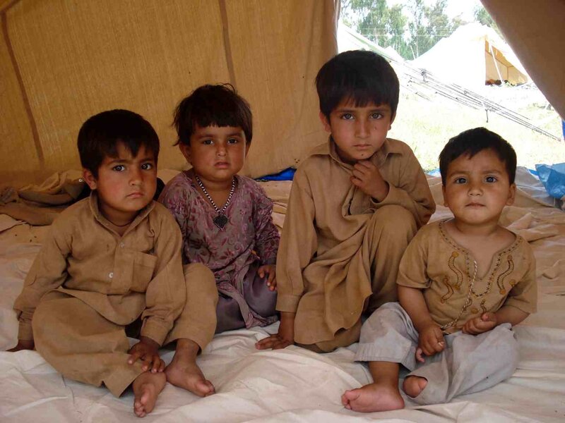 Four Children in Tent