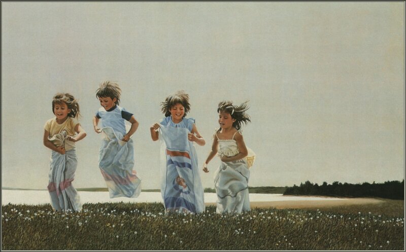 Four Children Running