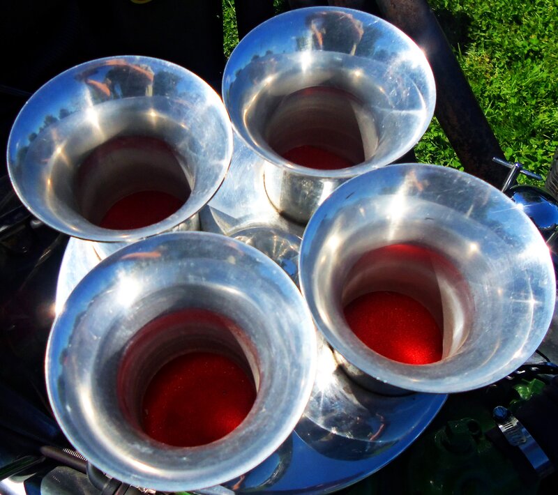 Four Chrome Exhaust Pipes