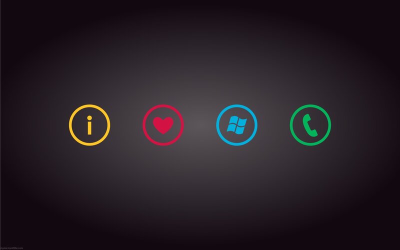 Four Circular Icons — Black