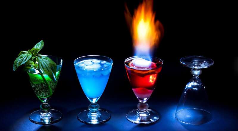 Four Cocktails on Black
