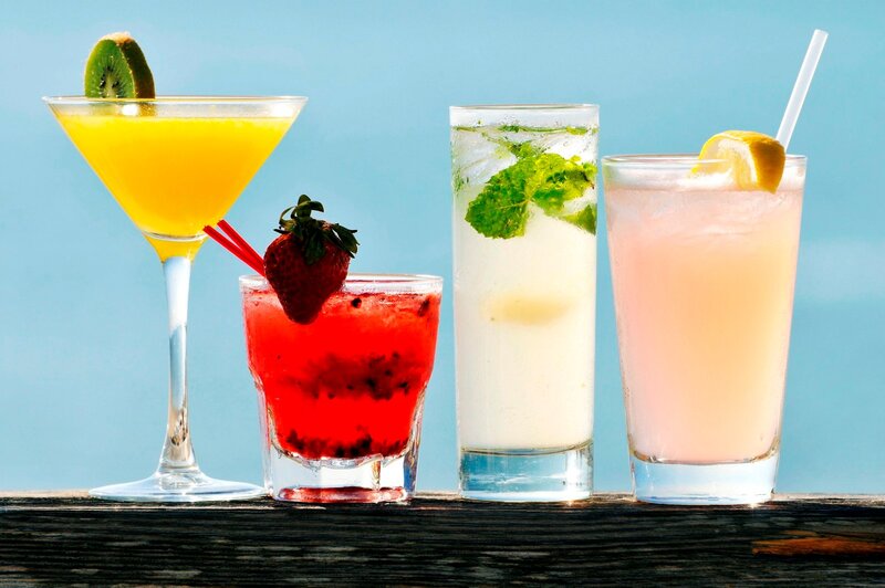 Four Cocktails on Wood
