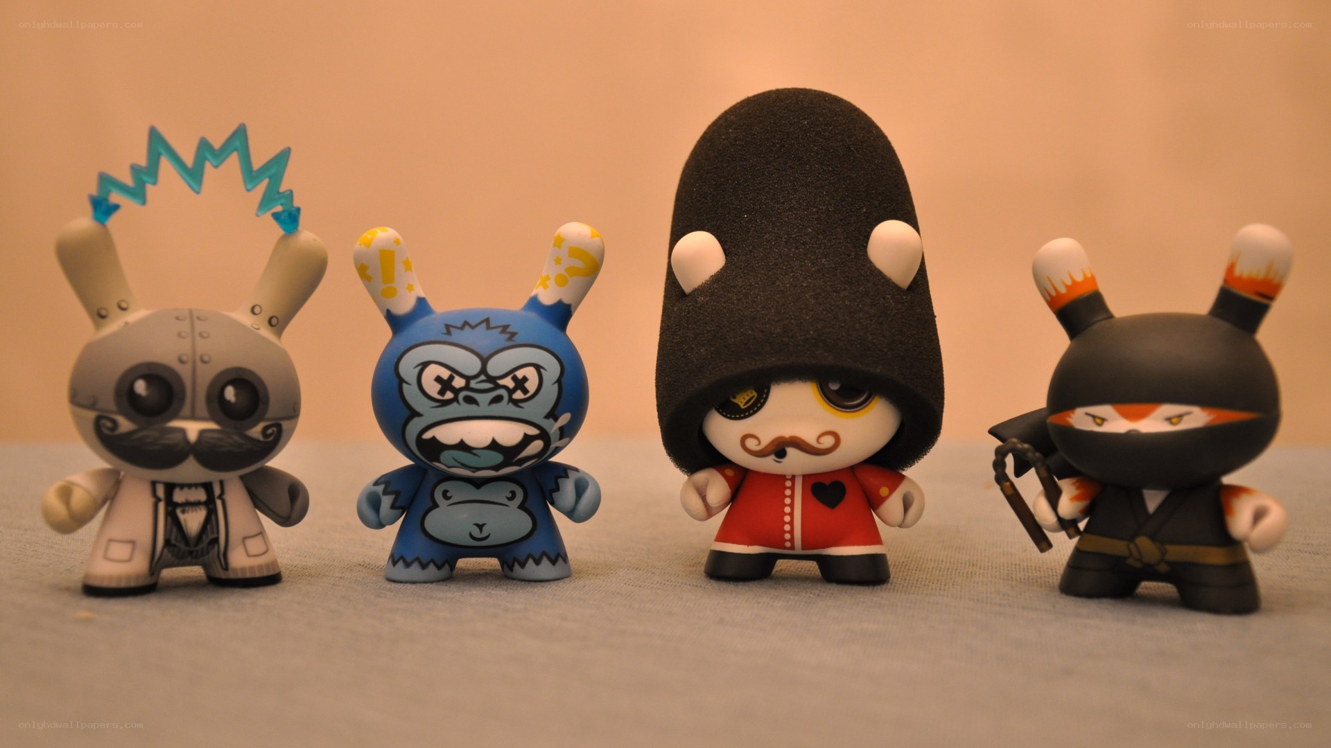 Four collectible toy figures