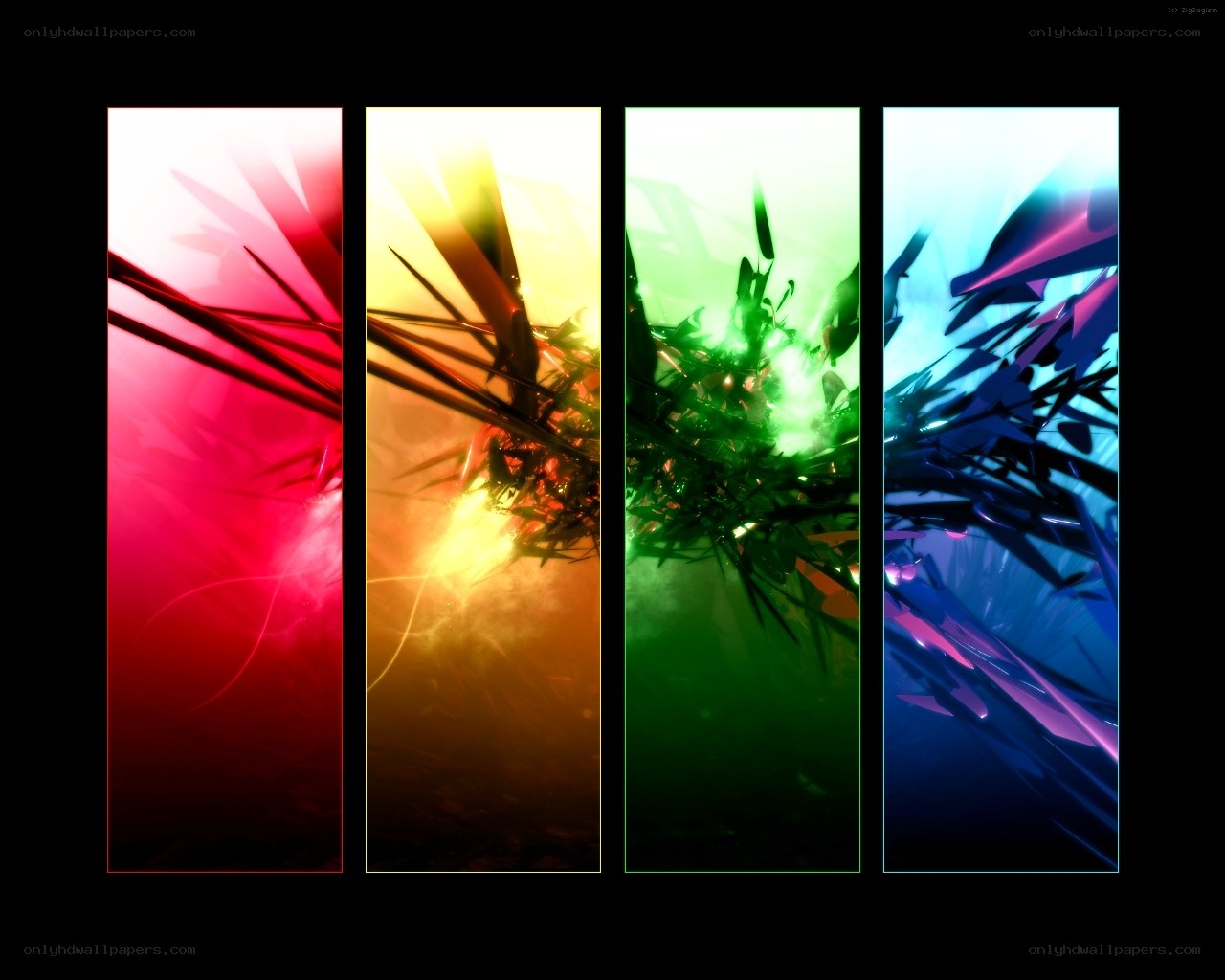 Four Color Panels Abstract Art
