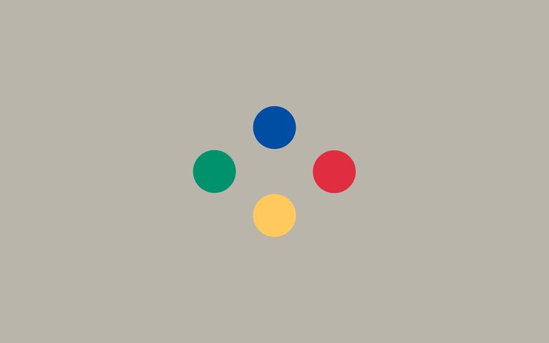 four colored circles on gray