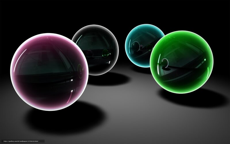 Four Colored Glass Spheres — Purple