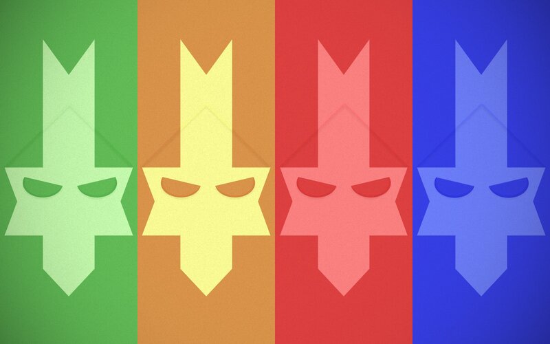 four colored mask icons
