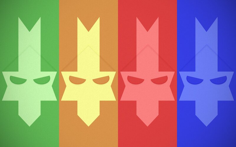 Four Colored Masks