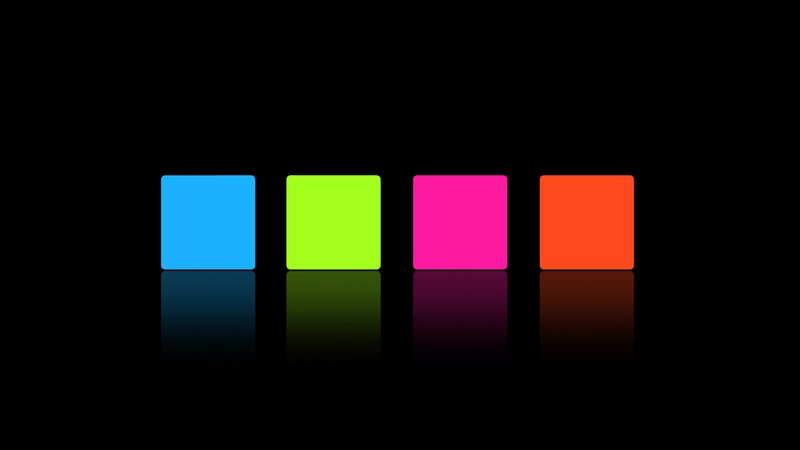 Four Colored Squares — Blue, Calm, Minimalist, Reflection